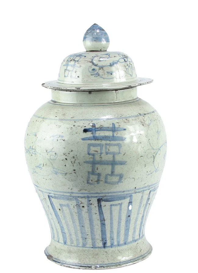 Jingdezhen Hand-Painted Double Happy Temple Jar