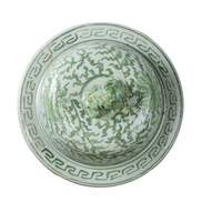 Jingdezhen Green with Flowers Hand Painted Temple Jar