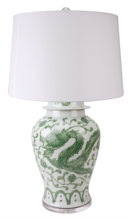 Jingdezhen Porcelain Hand-Painted Temple Jar Lamp