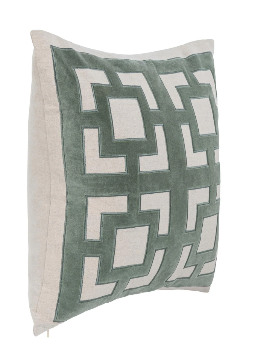 Fret Pillow-Jade Green