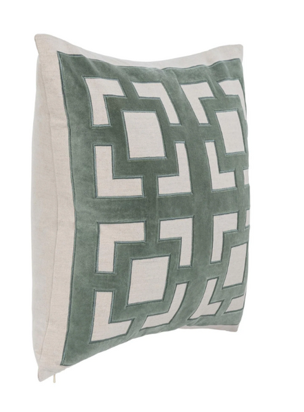 Fret Pillow-Jade Green