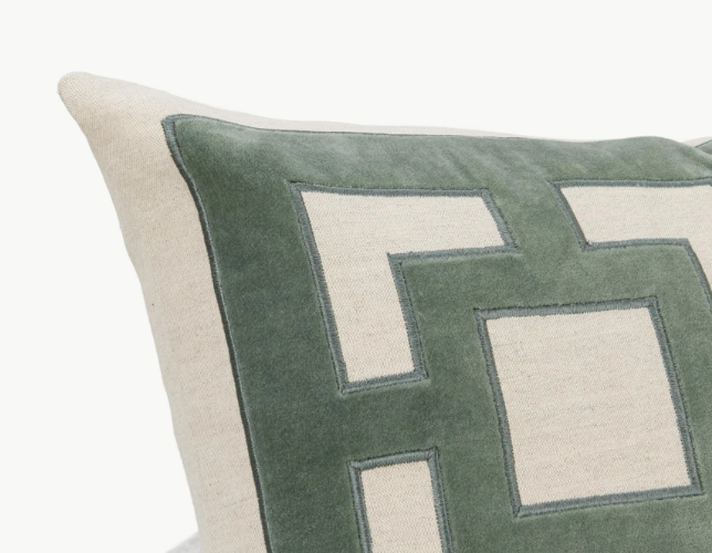 Fret Pillow-Jade Green