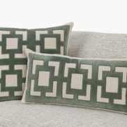 Fret Pillow-Jade Green