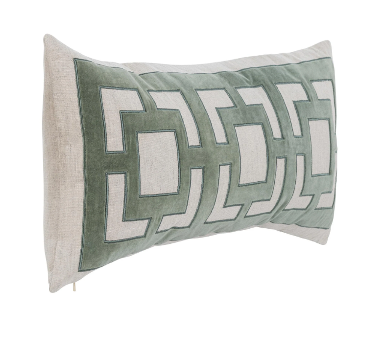 Fret Pillow-Jade Green