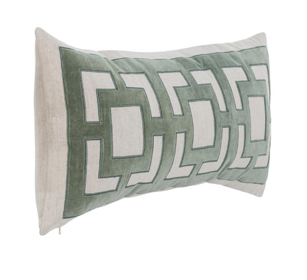 Fret Pillow-Jade Green