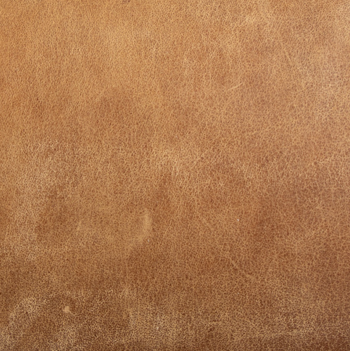 Luca Round Leather Ottoman