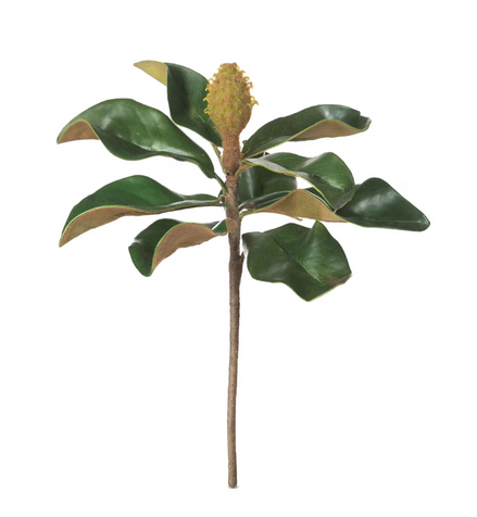 Faux Teddy Bear Magnolia Leaf Pick