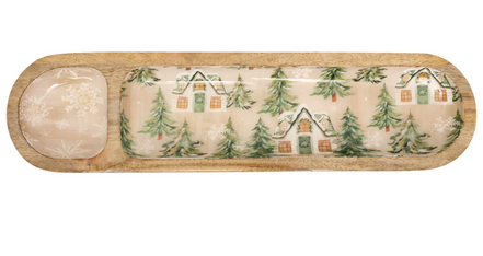 Holiday Village 2-Section Tray