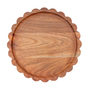 Scalloped Acacia Wood Tray Large