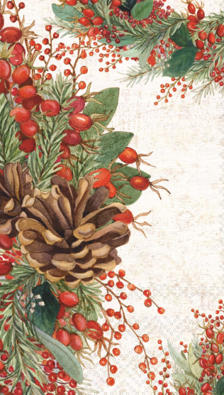 Berry Wreaths Guest Towel