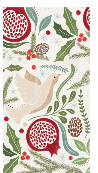 Partridge & Pomegranate Guest Towel