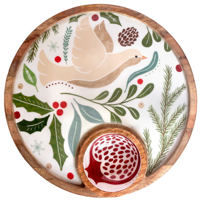 Partidge & Pomegranate Round Platter & Bowl