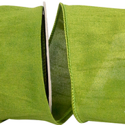 Moss Dupioni Wired Ribbon 2.5
