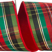 Traditional Holiday Plaid Wired Ribbon 4