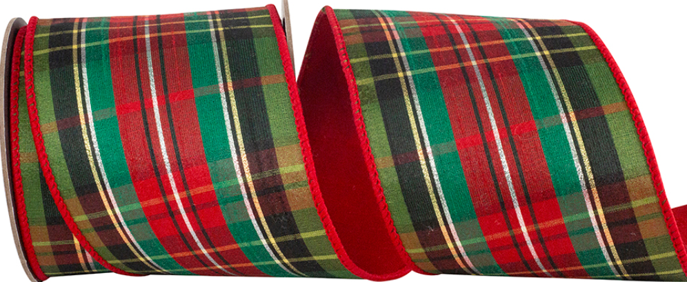 Traditional Holiday Plaid Wired Ribbon 4