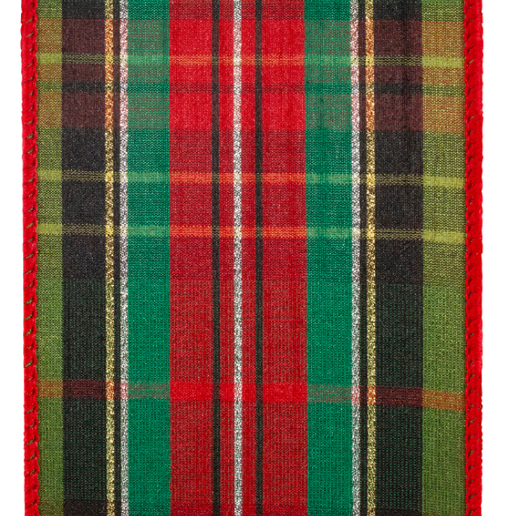 Traditional Holiday Plaid Wired Ribbon 4