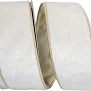 Snowfall Velvet Plush Wired Ribbon 2.5