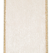 Snowfall Velvet Plush Wired Ribbon 2.5