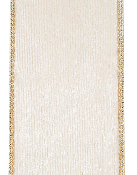 Snowfall Velvet Plush Wired Ribbon 2.5"x10yds
