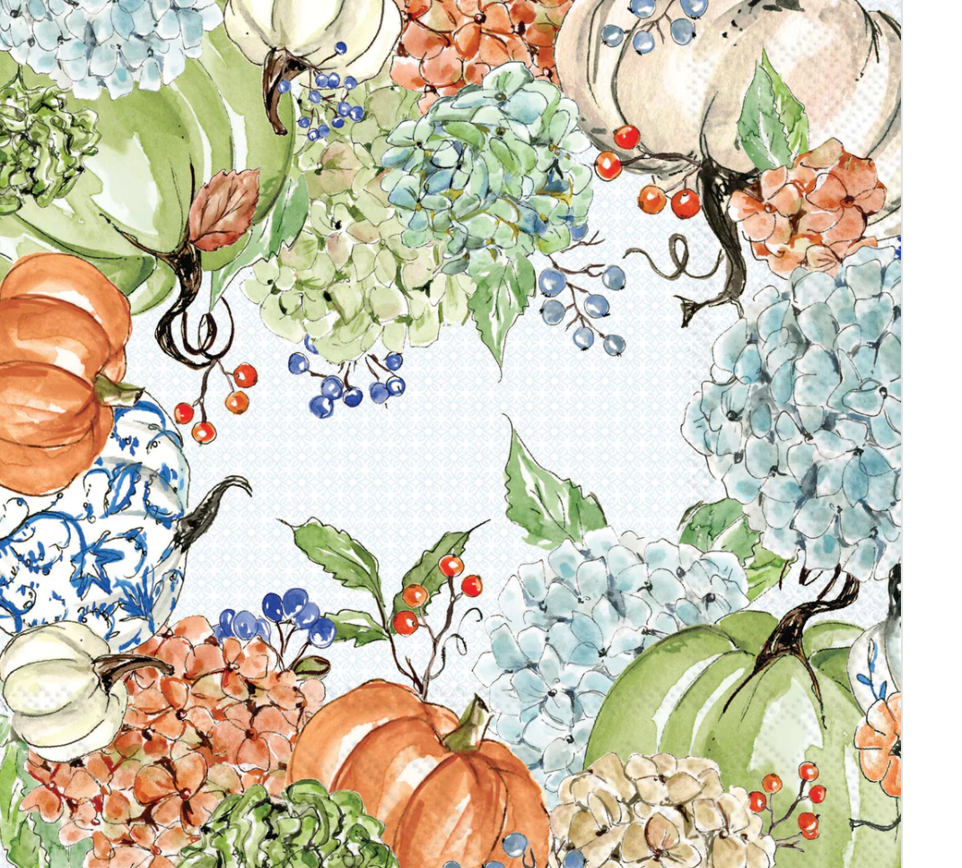 Fall Hydrangea Cocktail Napkin