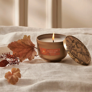 Pumpkin Laurel Poured Candle Tin with Gold Lid