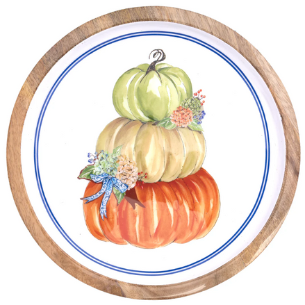 Stacked Pumpkin Pedestal Platter