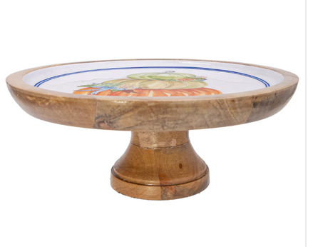 Stacked Pumpkin Pedestal Platter
