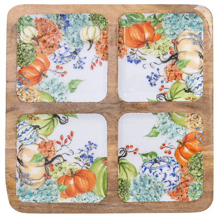 Fall Hydrangea 4 Sectioned Tray