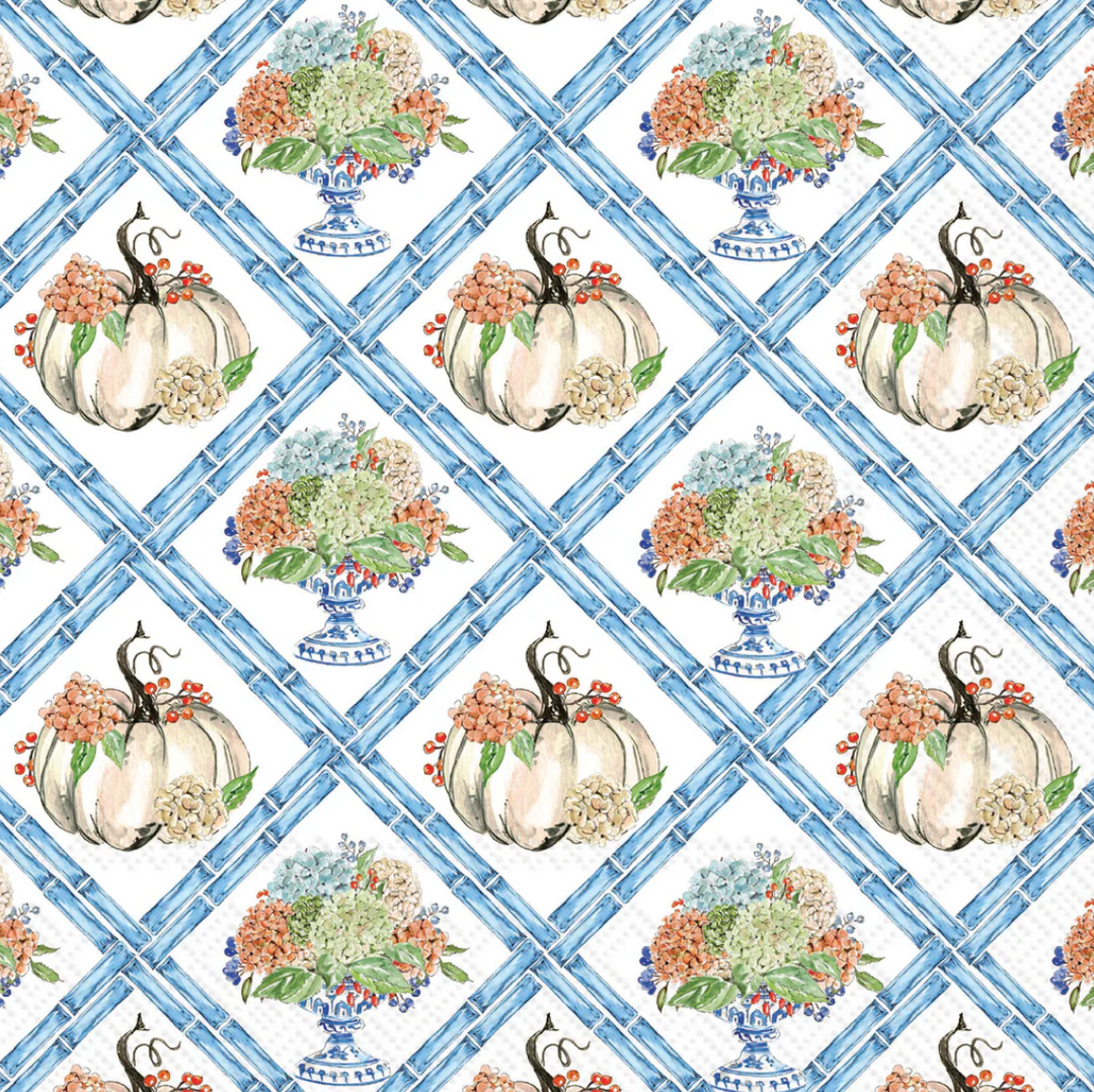 Fall Hydrangea Trellis Cocktail Napkin