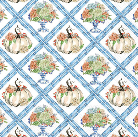Fall Hydrangea Trellis Cocktail Napkin