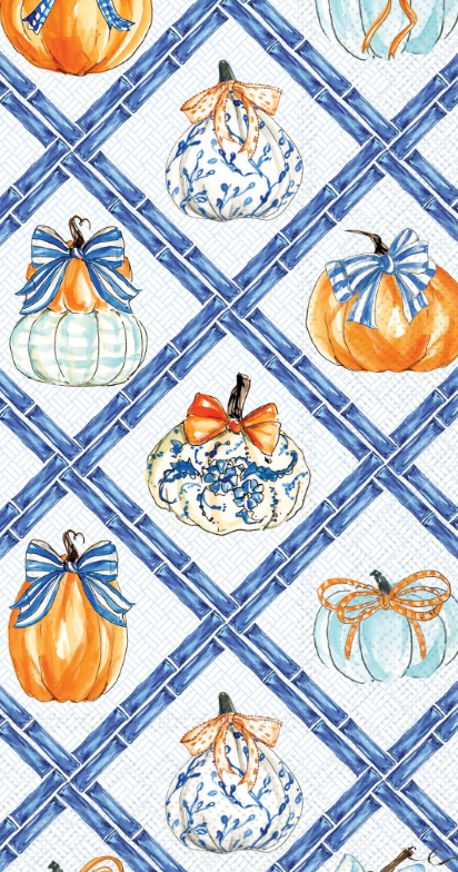 Chinoiserie Pumpkin Topiary Guest Towel