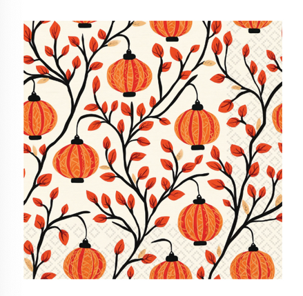 Pumpkin Branches Cocktail Napkins