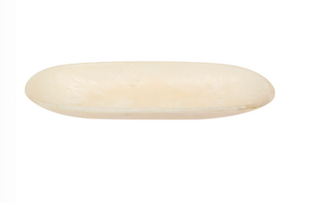 Cream Resin Oval Tray