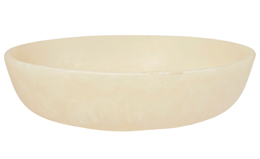 Cream Resin Oblong Bowl