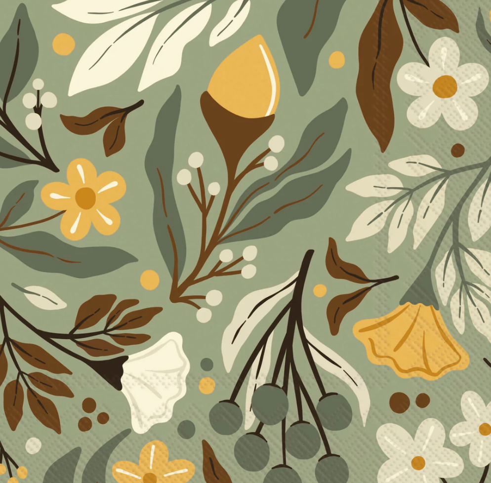 Autumn Acorn Cocktail Napkin