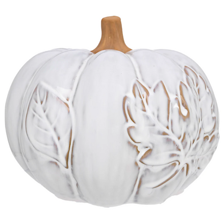 Leaf Embossed Reactive Glaze Pumpkin