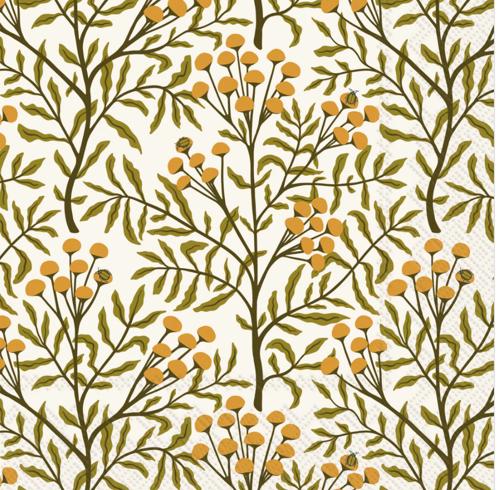 Autumn Acorn Tansy Cocktail Napkin