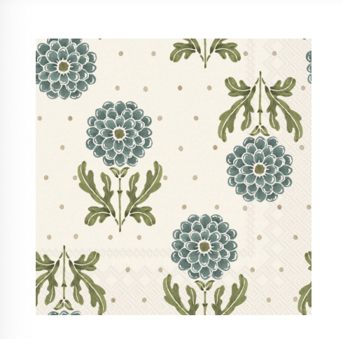 Simple Blue Flower Cocktail Napkin