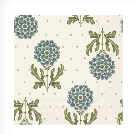 Simple Blue Flower Cocktail Napkin