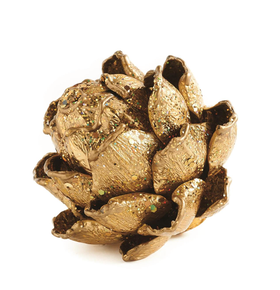 5" Gold Glitter Artichoke