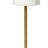 LED Cordless Table Lamp with Fabric Pleated Shade