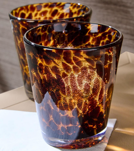 Tortoise Double Old Fashion Glass