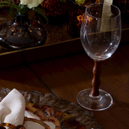 Faux Bamboo Stemmed Wine Glass