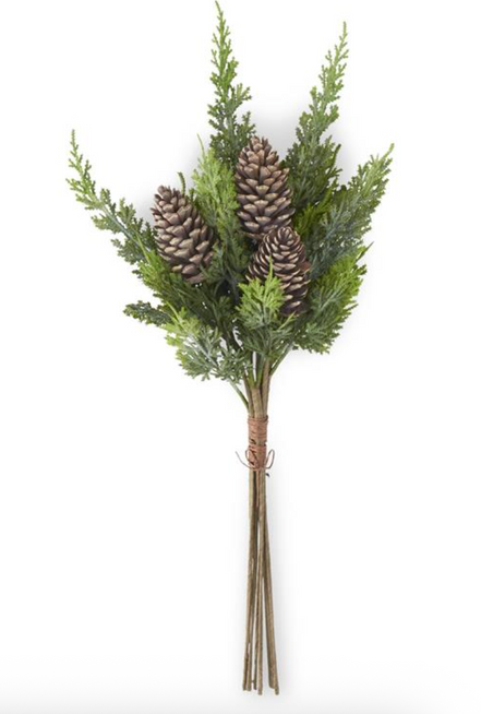 24" Cypress Pine Bundle w/ Pinecones