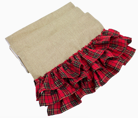 Tartan Plaid Ruffle Table Runner