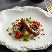 White Ceramic Salad/Dessert Plate with Textured Rim