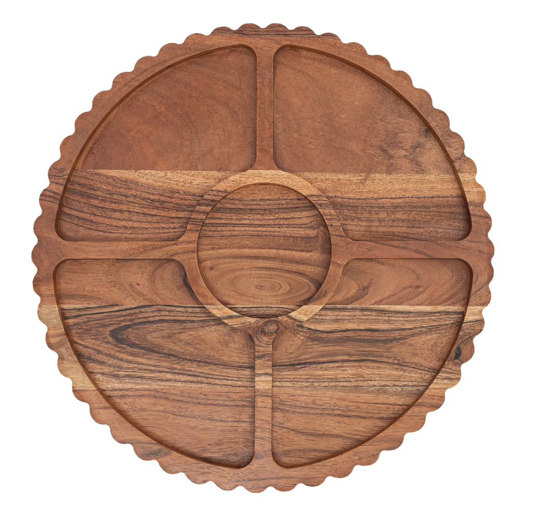 Sectional Server With Scalloped Edges