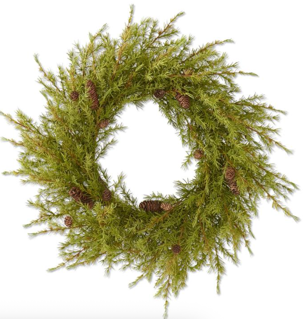 30" Pine Wreath w/ Pinecones