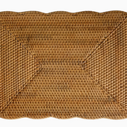Rectangular Scallop Rattan Placemat