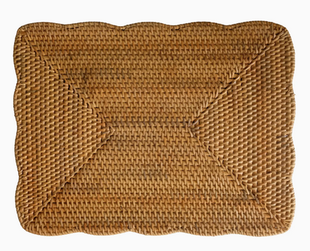 Rectangular Scallop Rattan Placemat